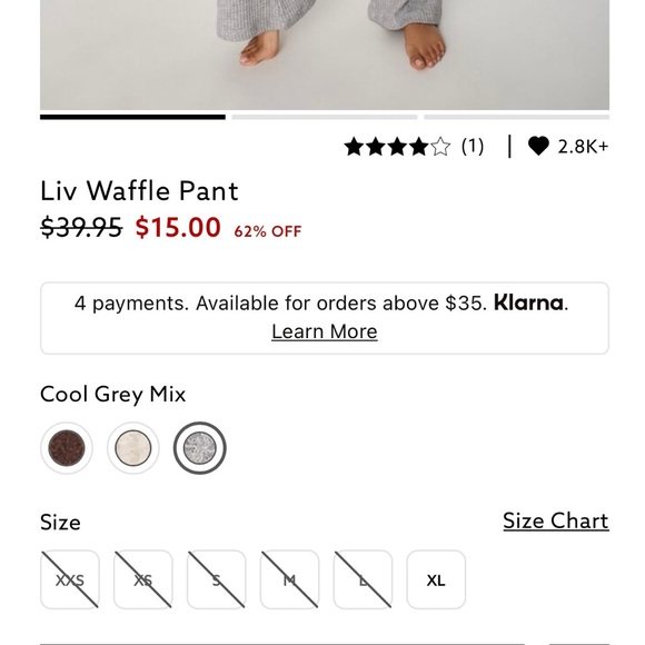 GARAGE Liv Waffle Pant Cool Grey Mix - Picture 4 of 9